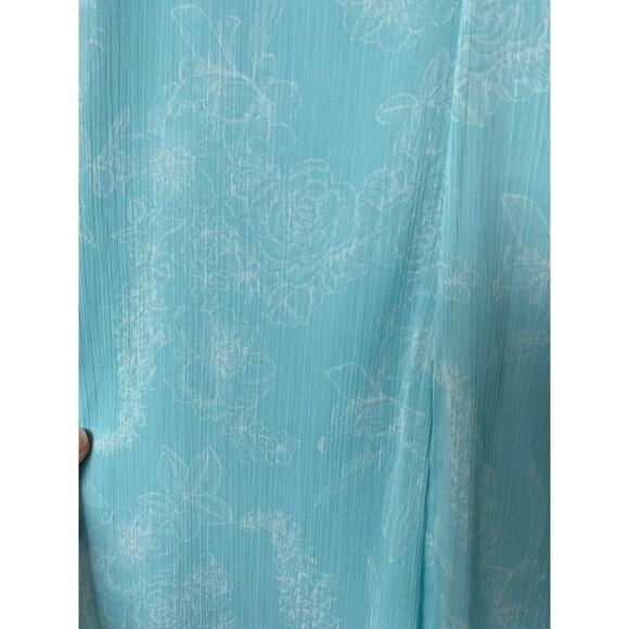 Chaps Mini Dress Aqua Turquoise Women's Size S-4 Chiffon Bow Tie Sleeveless - Picture 13 of 13